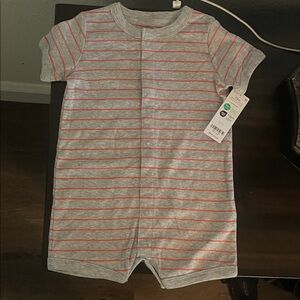 Carter's Gray and Red Striped One Piece